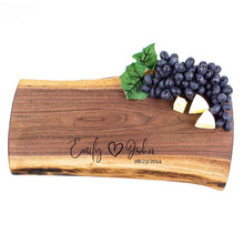 Load image into Gallery viewer, Personalized Walnut Charcuterie Board - Cheese Board Gift - Custom Laser Engraving - Wedding Gift - Engagement Gift